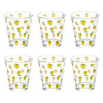 SECRET DE GOURMET Lot de 6 Gobelets Bas en Verre  Citrons  33cl Multicolore