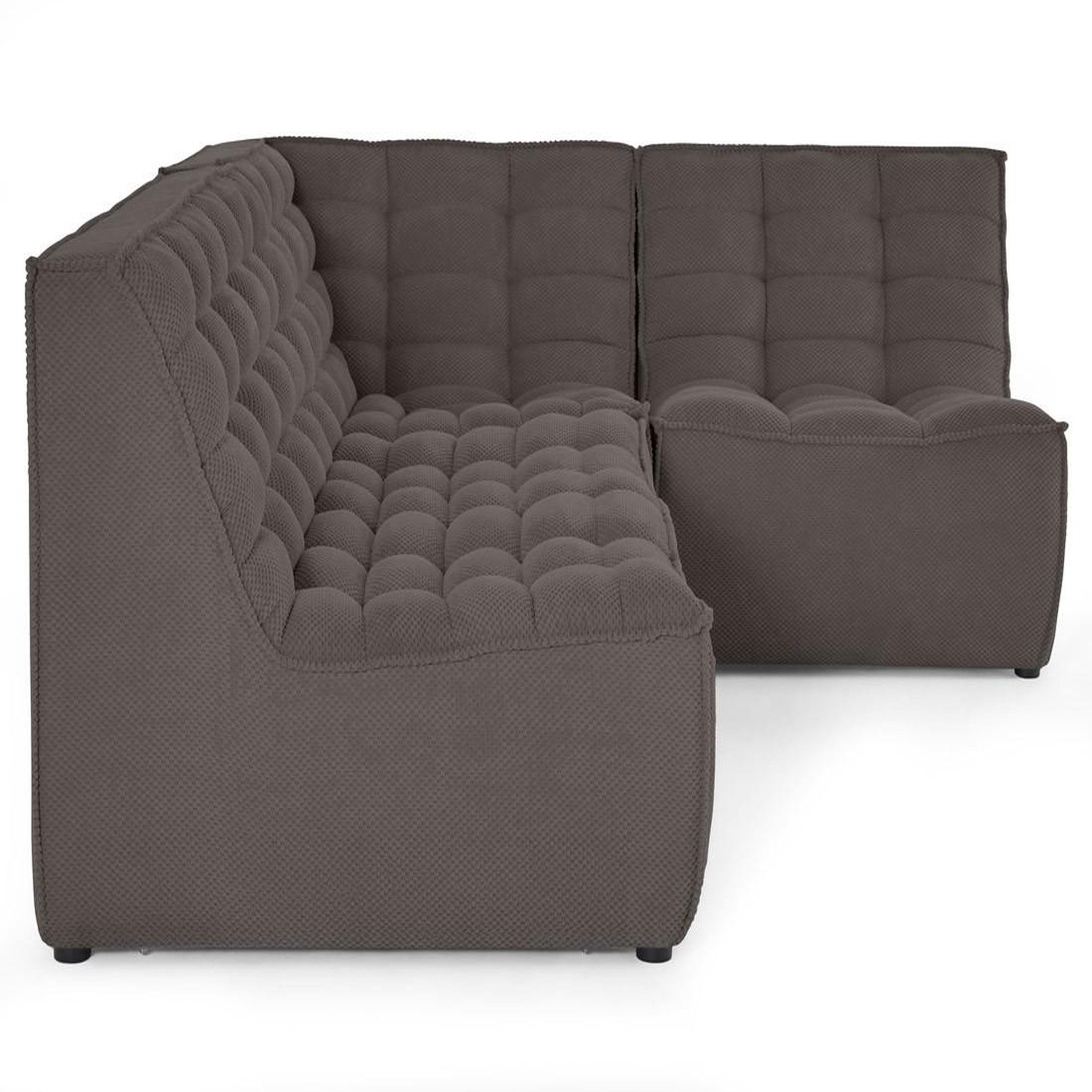 Voir la diapositive 6 : LISA DESIGN Ellie - canapé modulable d'angle réversible 4 places en velours texturé