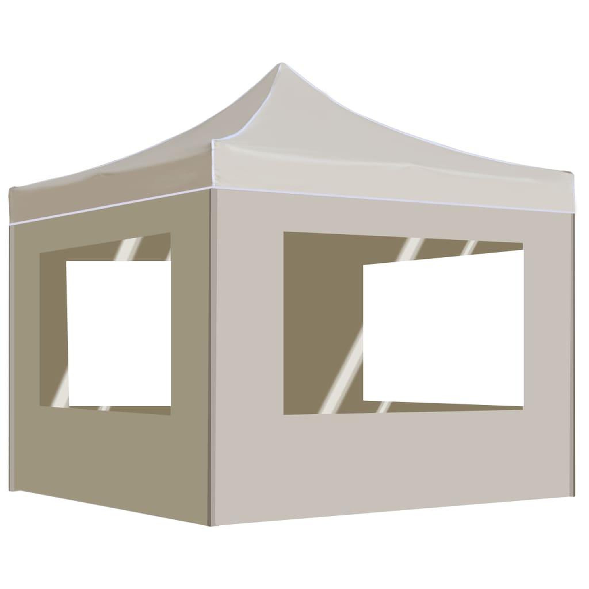 VIDAXL Tente de reception pliable avec parois Aluminium 2x2 m Creme