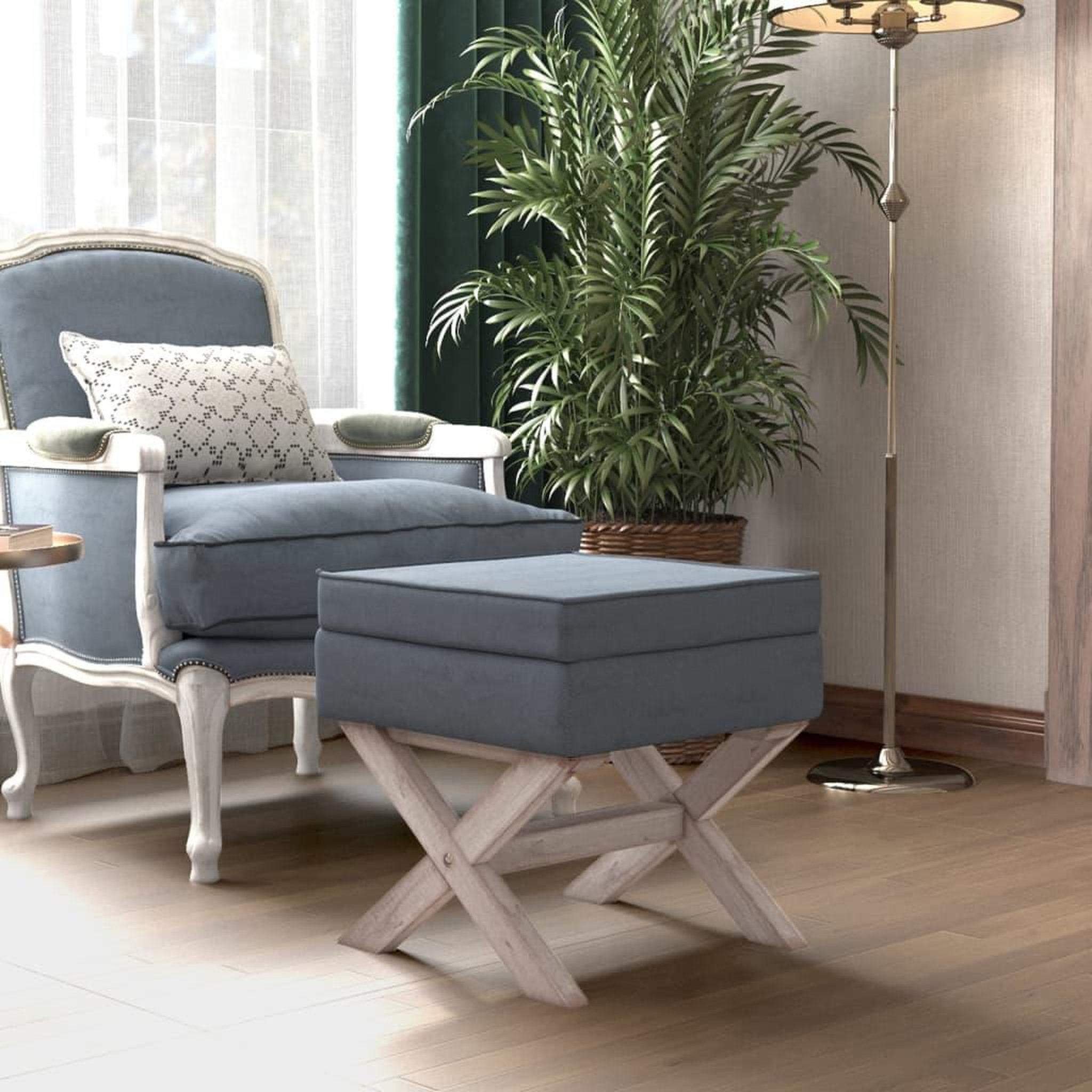 Voir la diapositive 1 : VIDAXL Tabouret de rangement Gris fonce 45x45x49 cm Velours