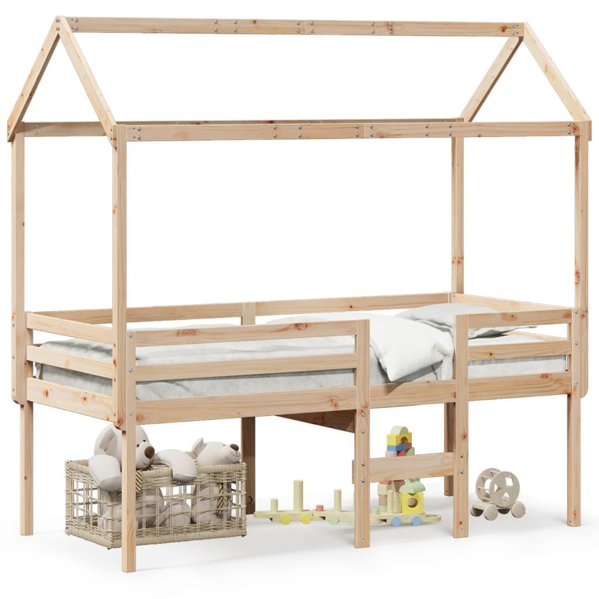 Voir la diapositive 2 : VIDAXL Lit haut sans matelas 90x200 cm bois de pin massif
