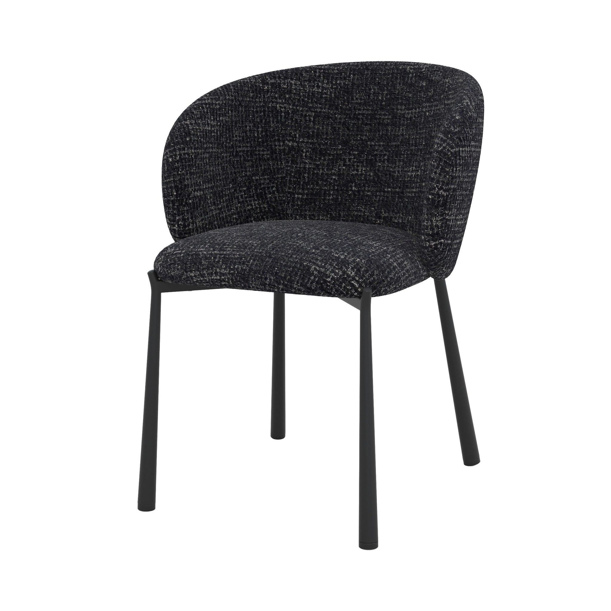 MAISON PAVANE Chaise en tissu texturé noir-danaë