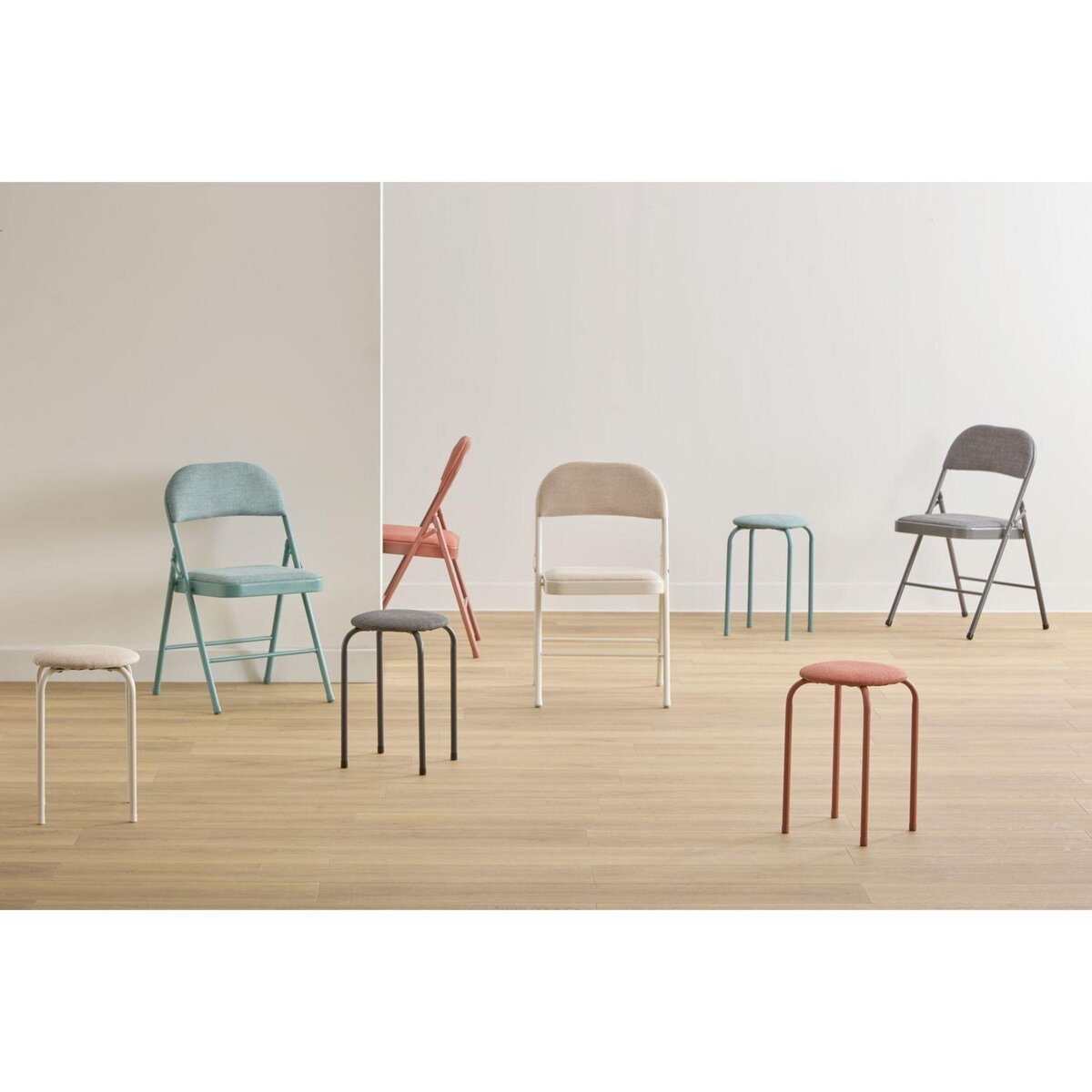 FIVE Chaise pliante en tissu chiné FLEXY