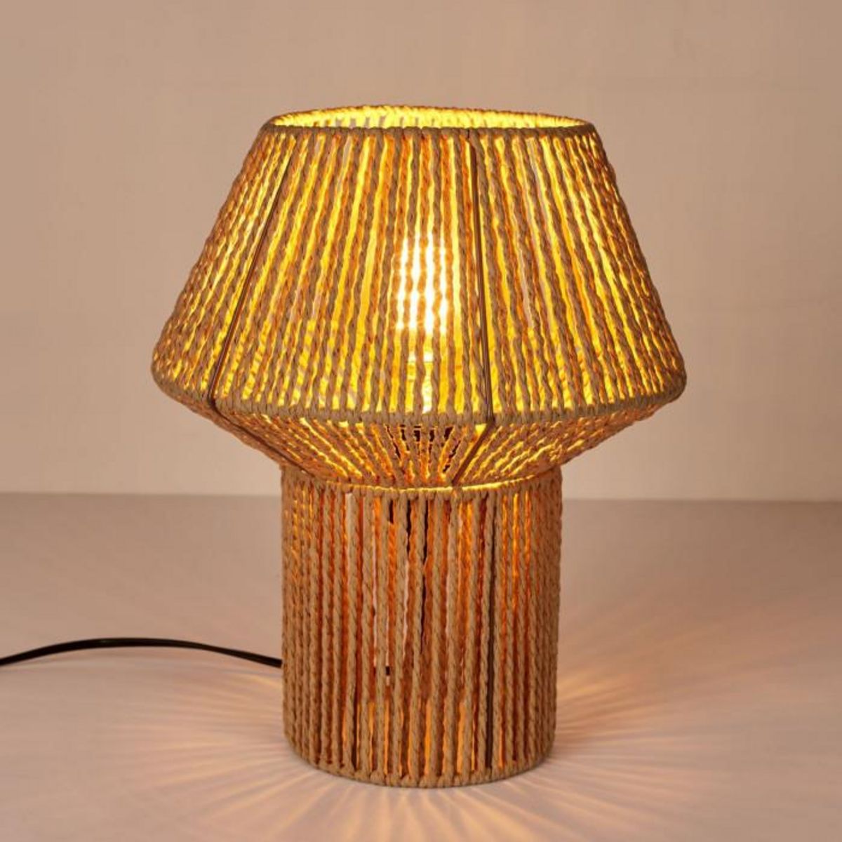Paris Prix Lampe à Poser  Corde Tressée  33cm Naturel