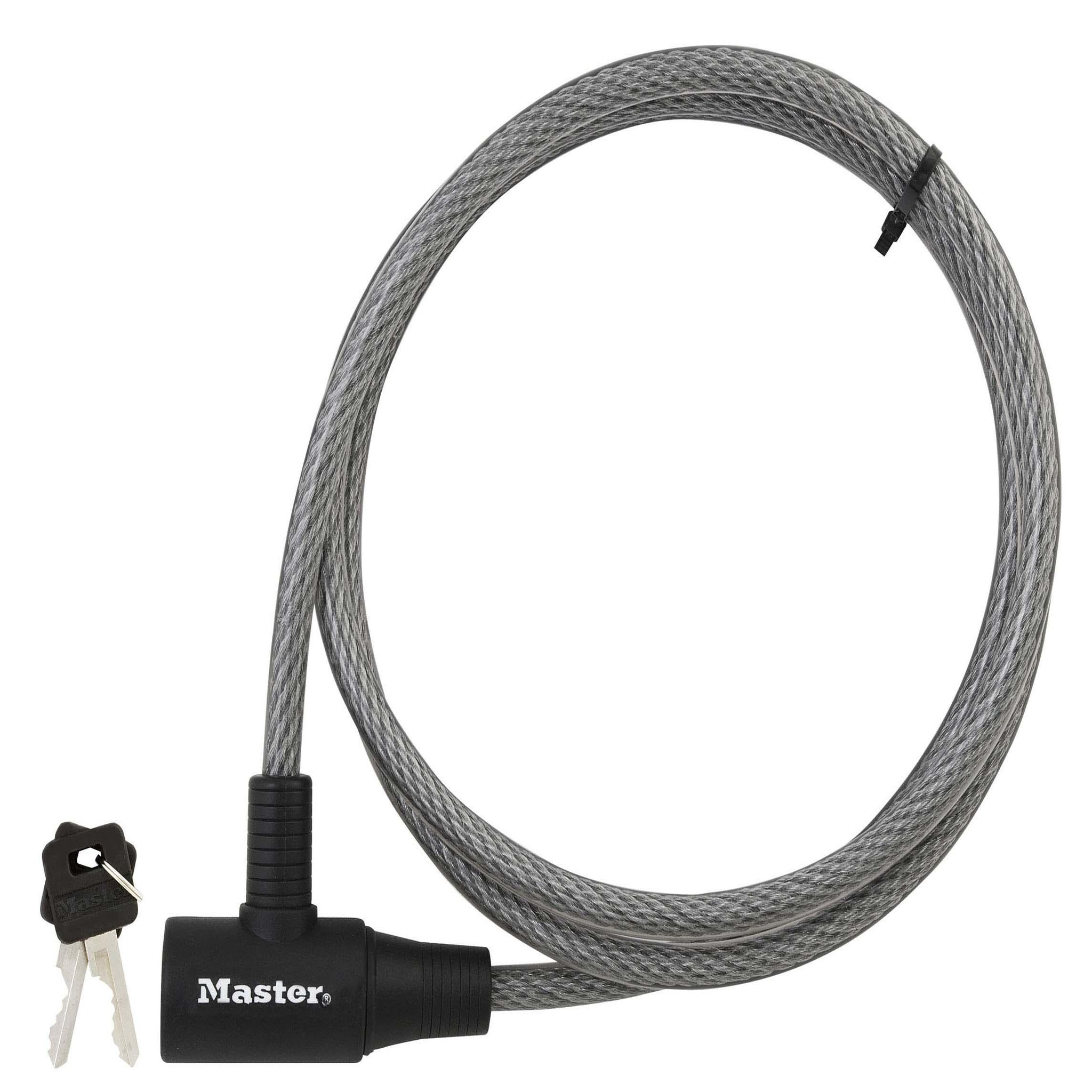 Master lock 8154EURD Cable Antivol Vélo avec Serrure à Clé, 1,8 m Câble