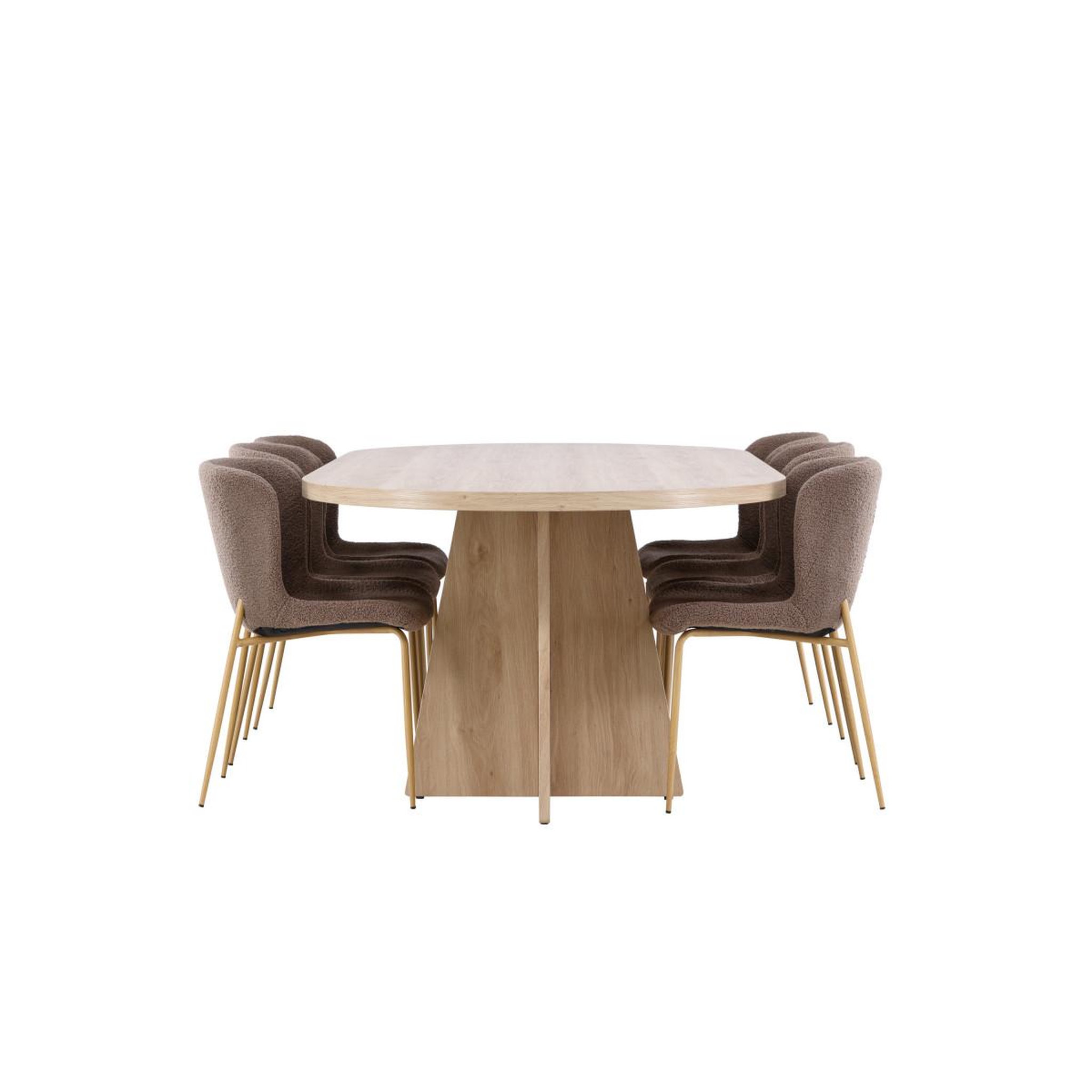 Voir la diapositive 5 : Paris Prix Ensemble table à manger & 6 chaises  bootcut & modesto  230cm naturel & marron