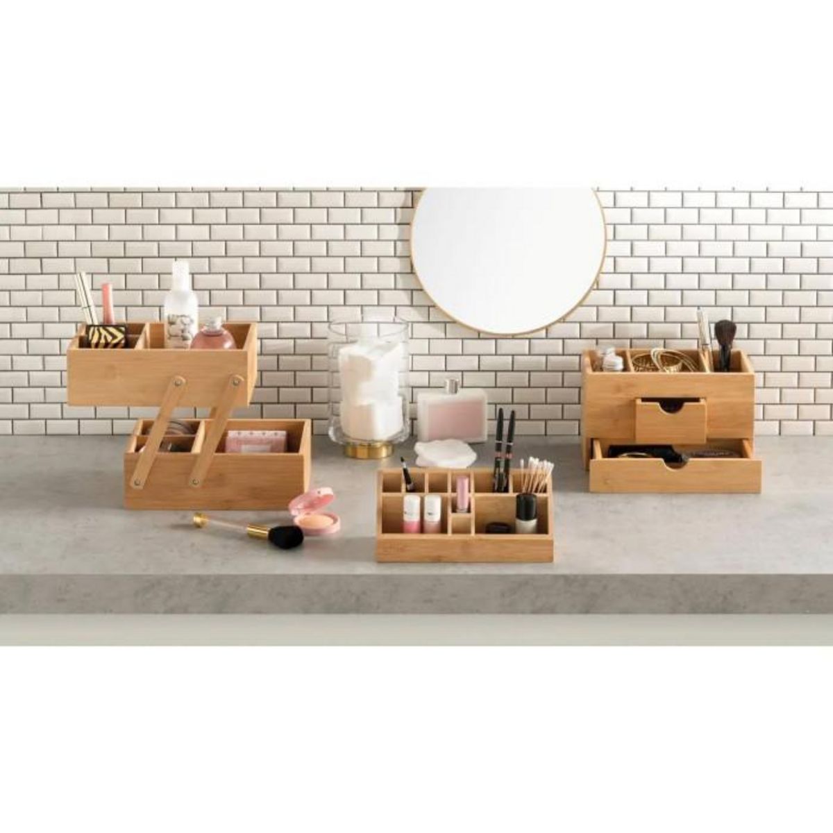 FIVE Organiseur 2 Étages Bambou  Natureo  38cm Naturel