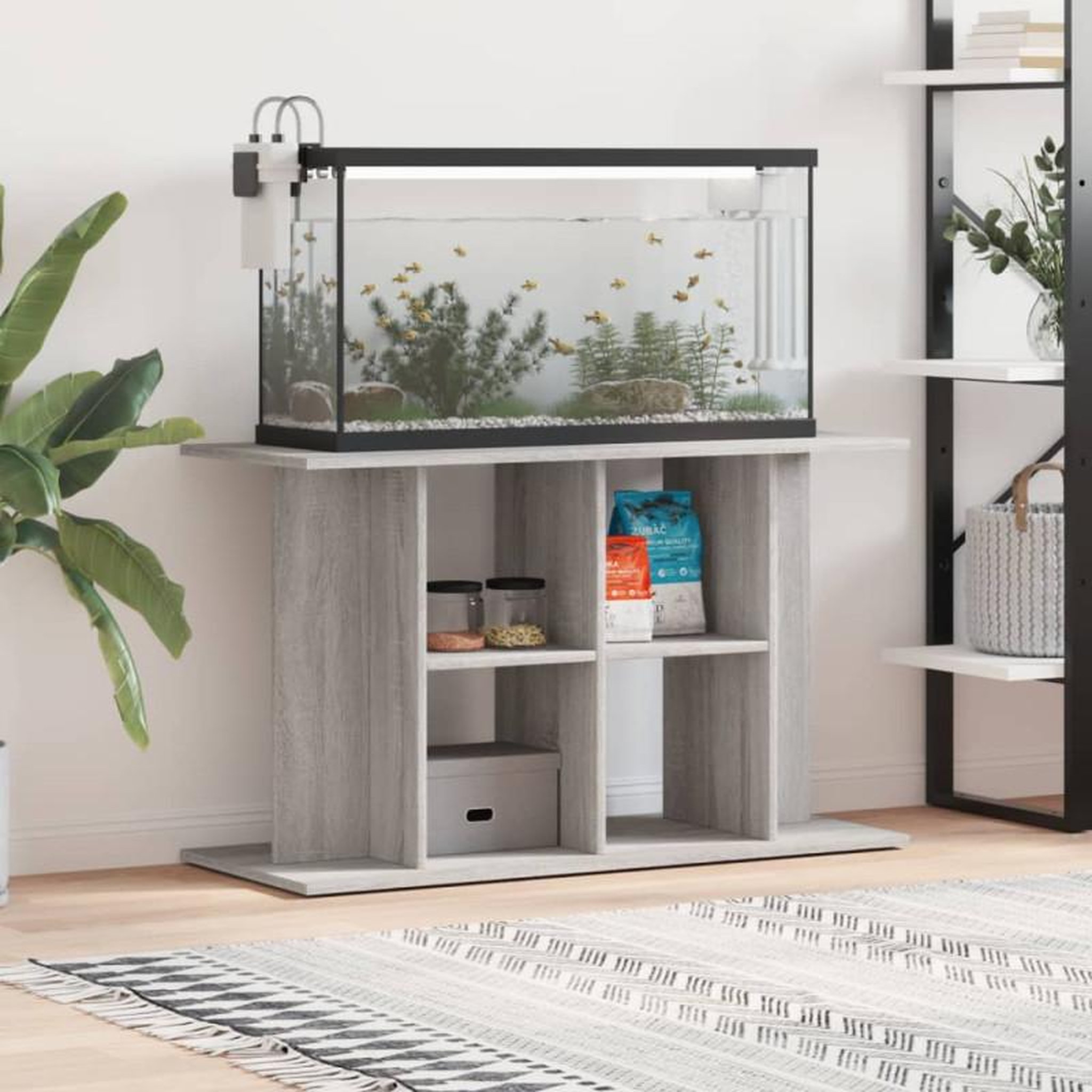 Voir la diapositive 1 : VIDAXL Support pour aquarium sonoma gris 100x40x60cm bois d ingénierie