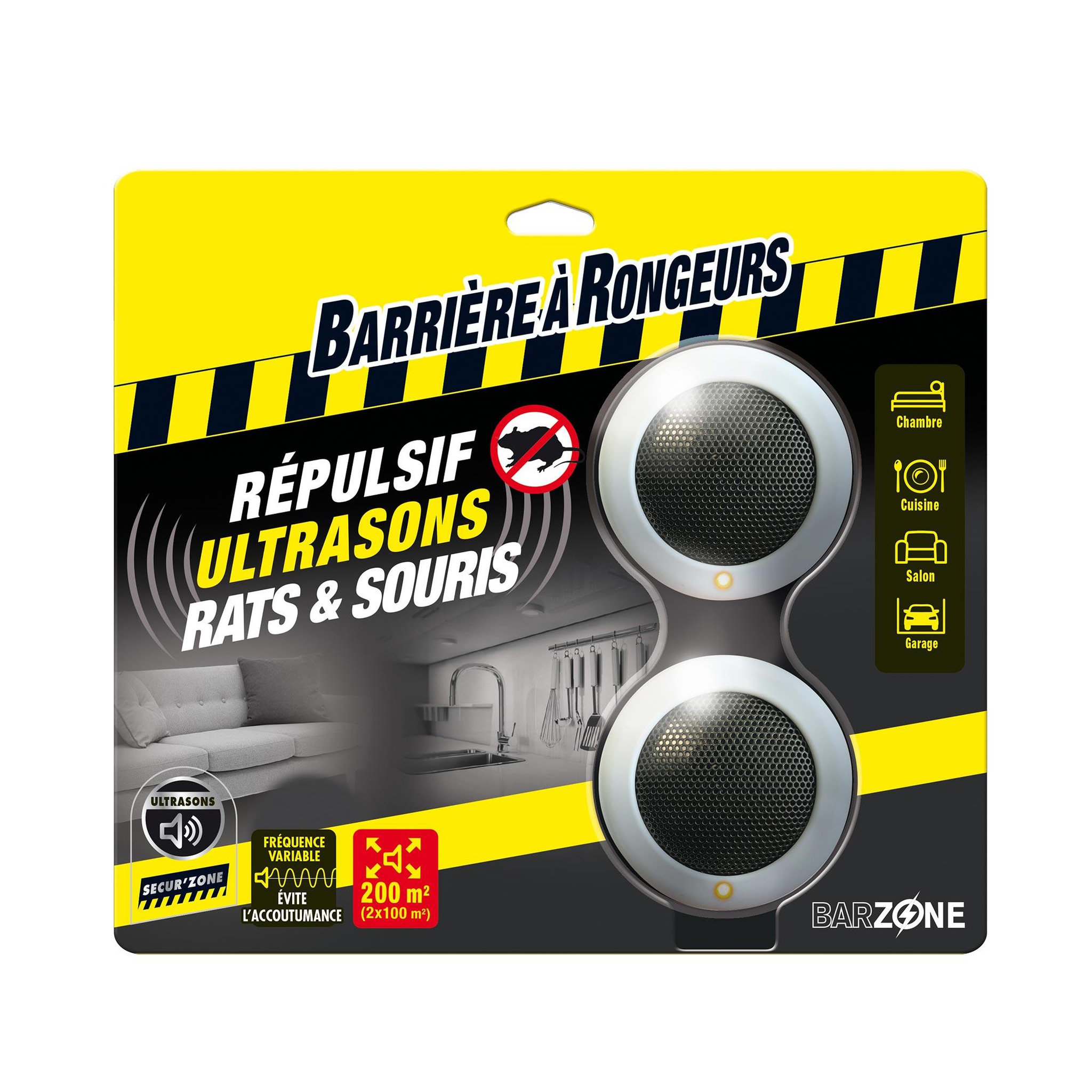 BARRIERE A INSECTES Répulsif ultrasons rats et souris  2 pièces  - barrière à rongeurs