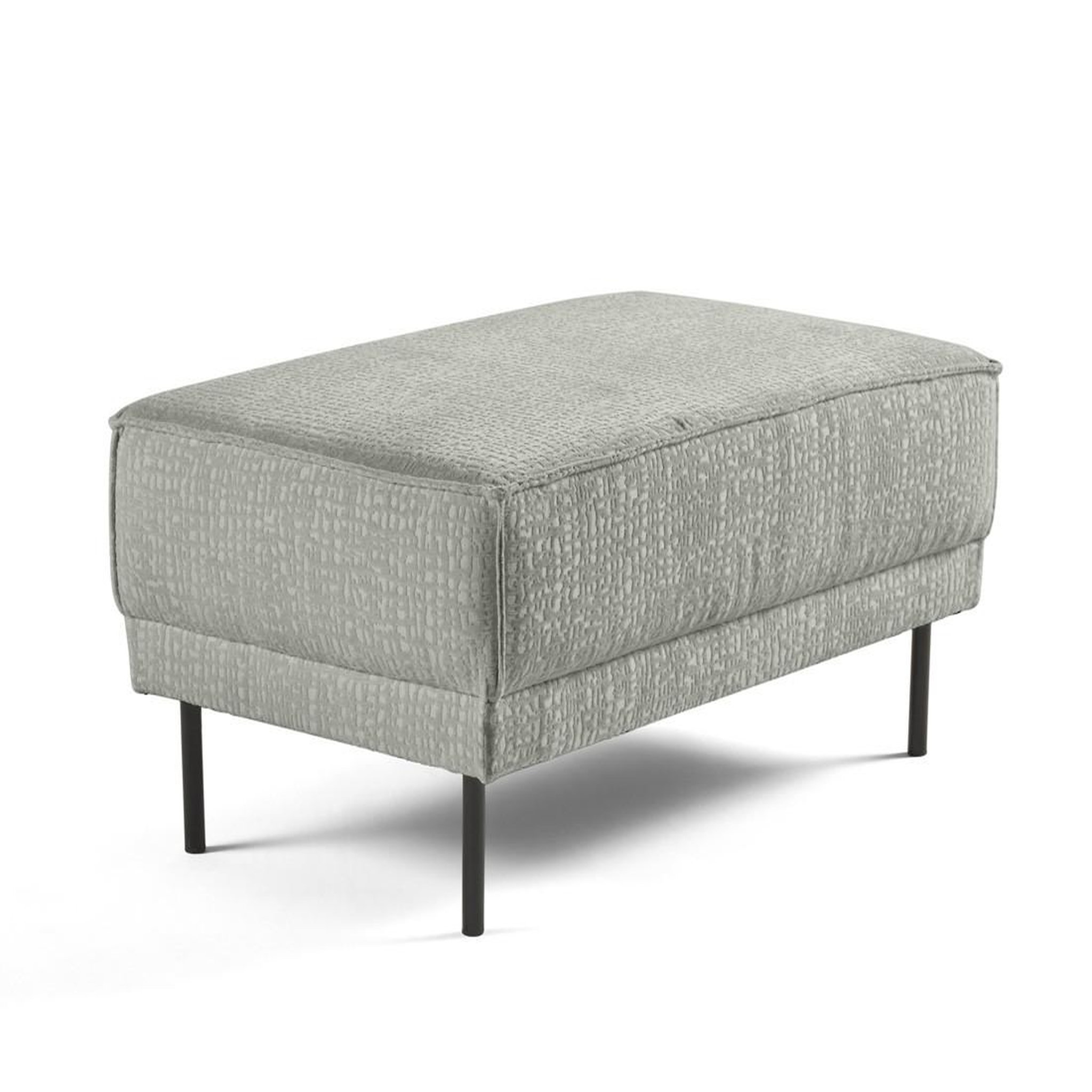 Voir la diapositive 3 : LISA DESIGN Charlie - pouf - pieds hauts - en tissu velours relief
