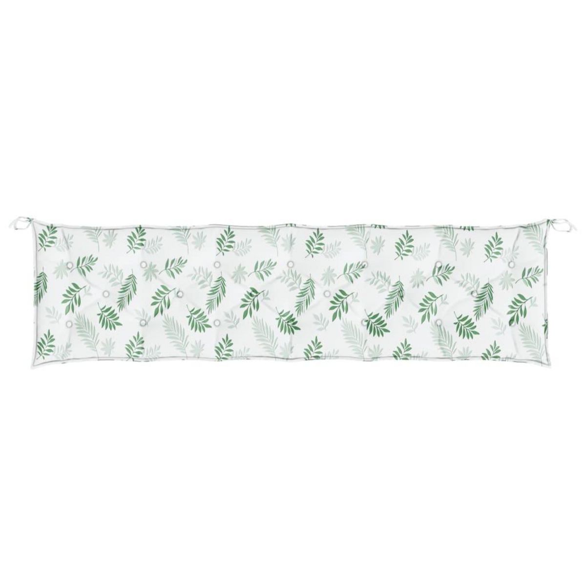 VIDAXL Coussin de banc de jardin motif de feuilles 200x50x7 cm tissu