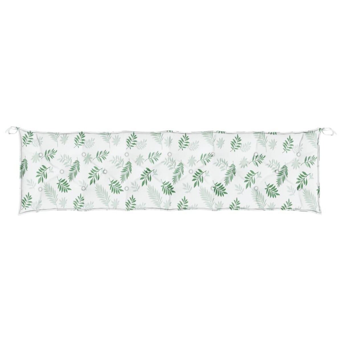 VIDAXL Coussin de banc de jardin motif de feuilles 200x50x7 cm tissu