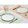 Voir la diapositive 2 : BJORN Set de table rectangulaire réversible - 6 pièces - Cuir recyclé rose pâle et vert pâle