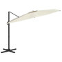 Voir la diapositive 5 : VIDAXL Parasol cantilever a LED Blanc sable 400x300 cm