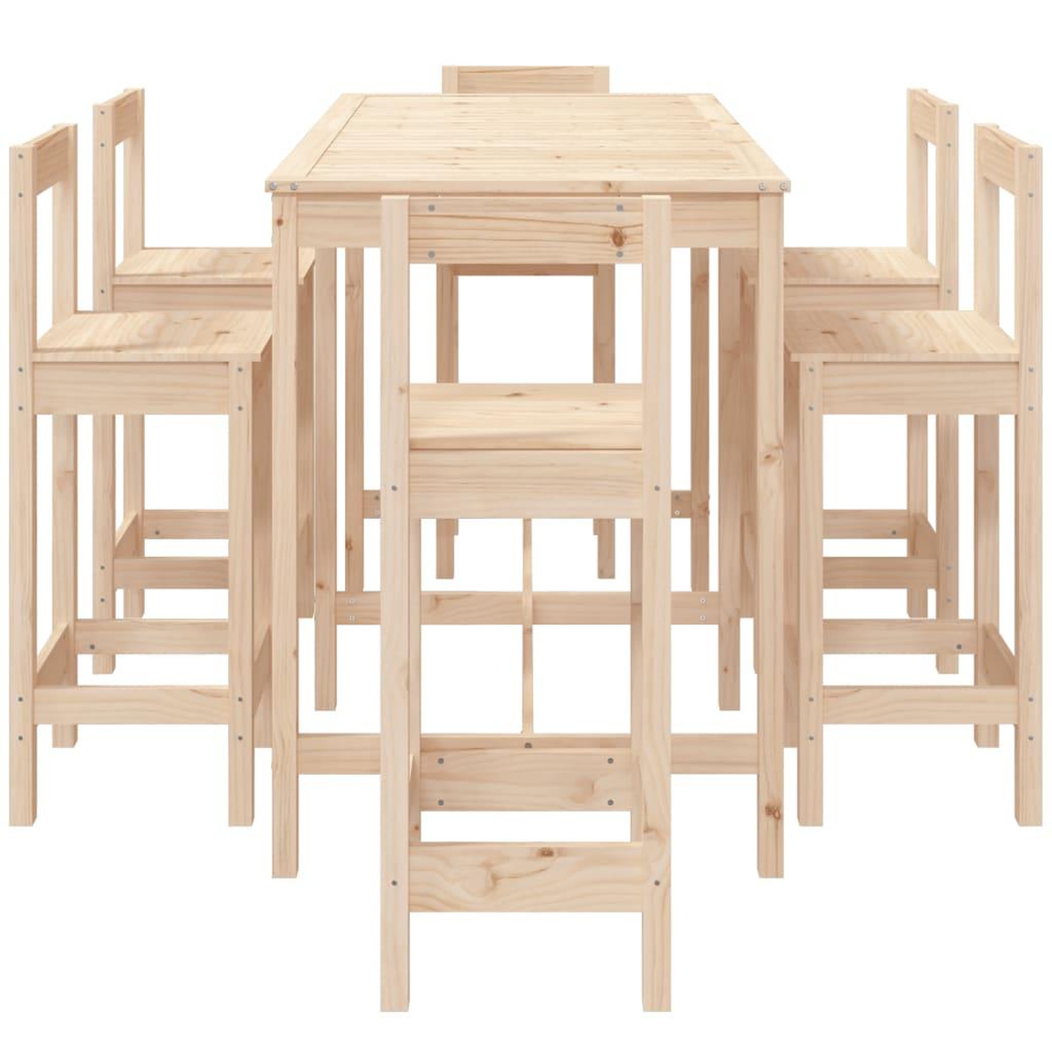 Voir la diapositive 5 : VIDAXL Ensemble de bar de jardin 7 pcs Bois de pin massif