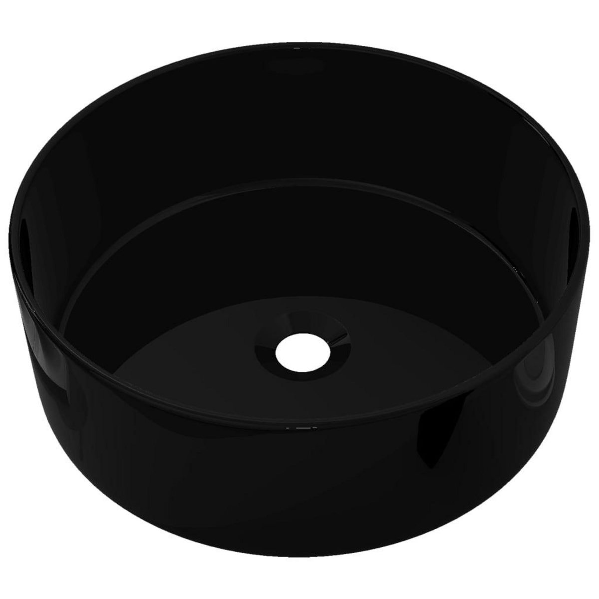 VIDAXL Lavabo rond Ceramique Noir 40 x 15 cm