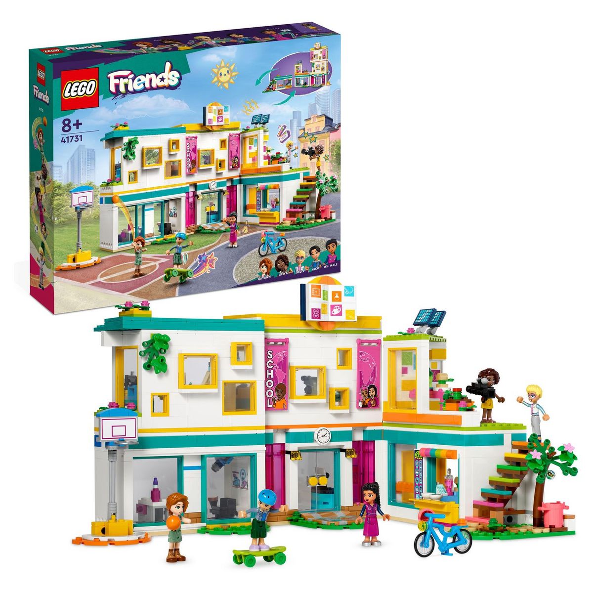 LEGO Friends 41731 L'école internationale de Heartlake City, Jouet de Construction, pour Filles et Garçons avec 5 Mini-Poupées