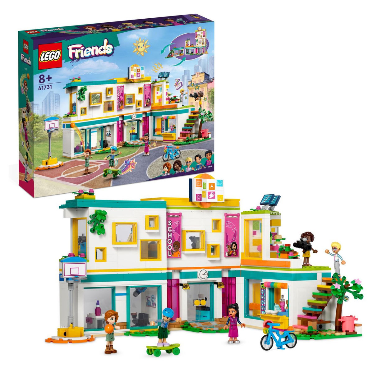 LEGO Friends 41731 L'école internationale de Heartlake City, Jouet de Construction, pour Filles et Garçons avec 5 Mini-Poupées