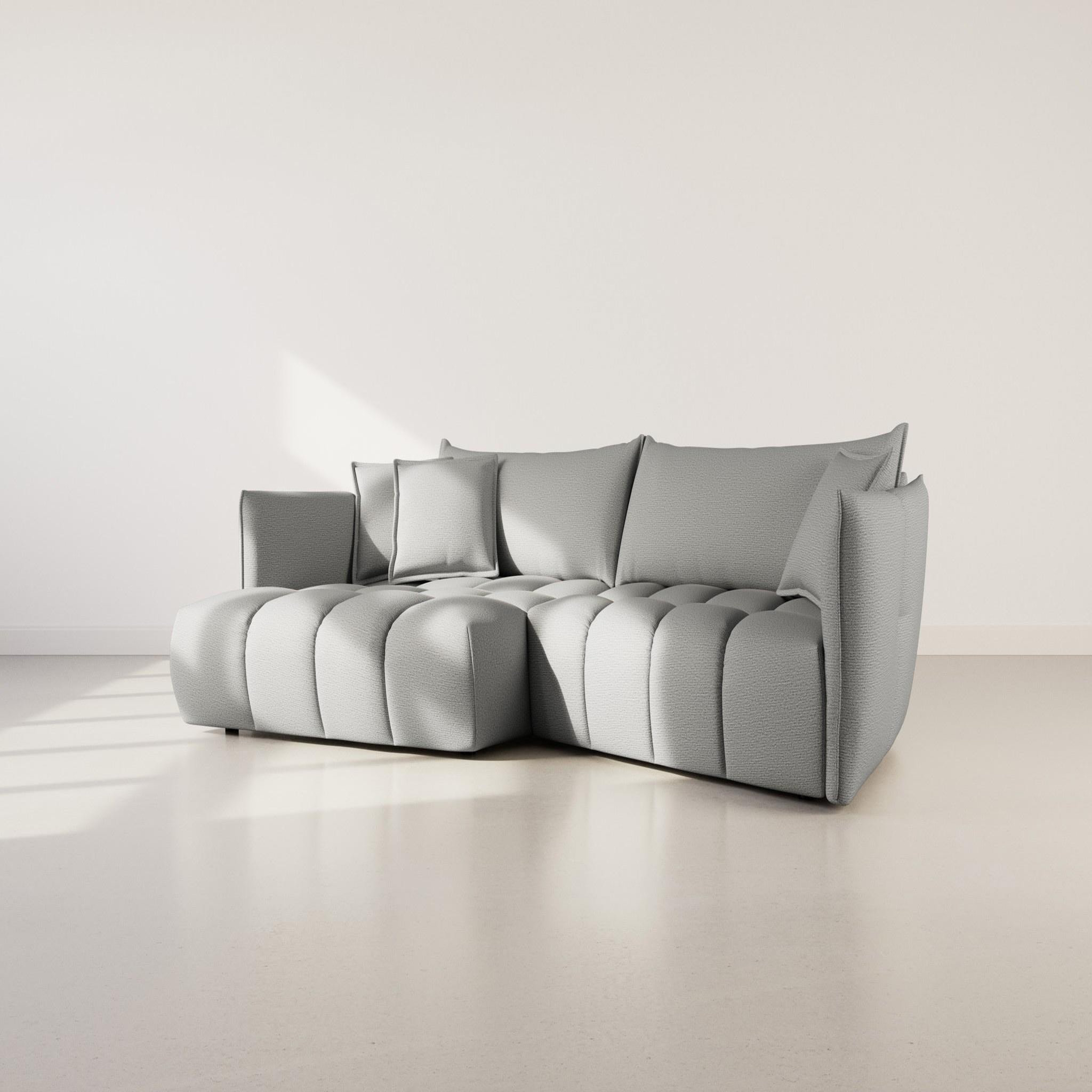 Voir la diapositive 1 : LISA DESIGN Cassiopee - canapé d'angle gauche 4 places en tissu texturé