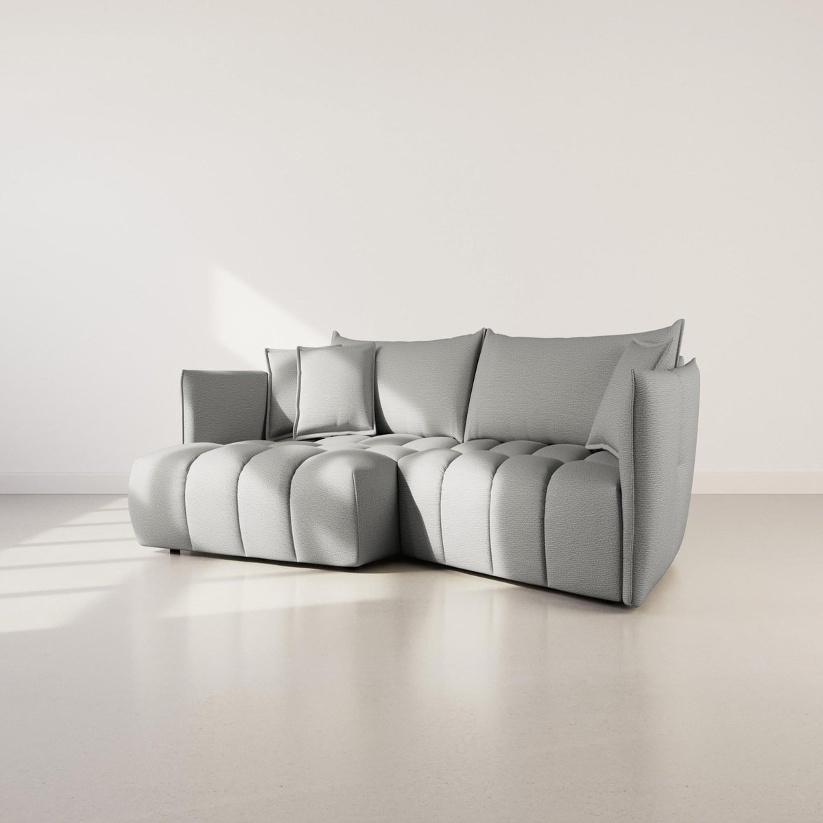 LISA DESIGN Cassiopee - canapé d'angle gauche 4 places en tissu texturé