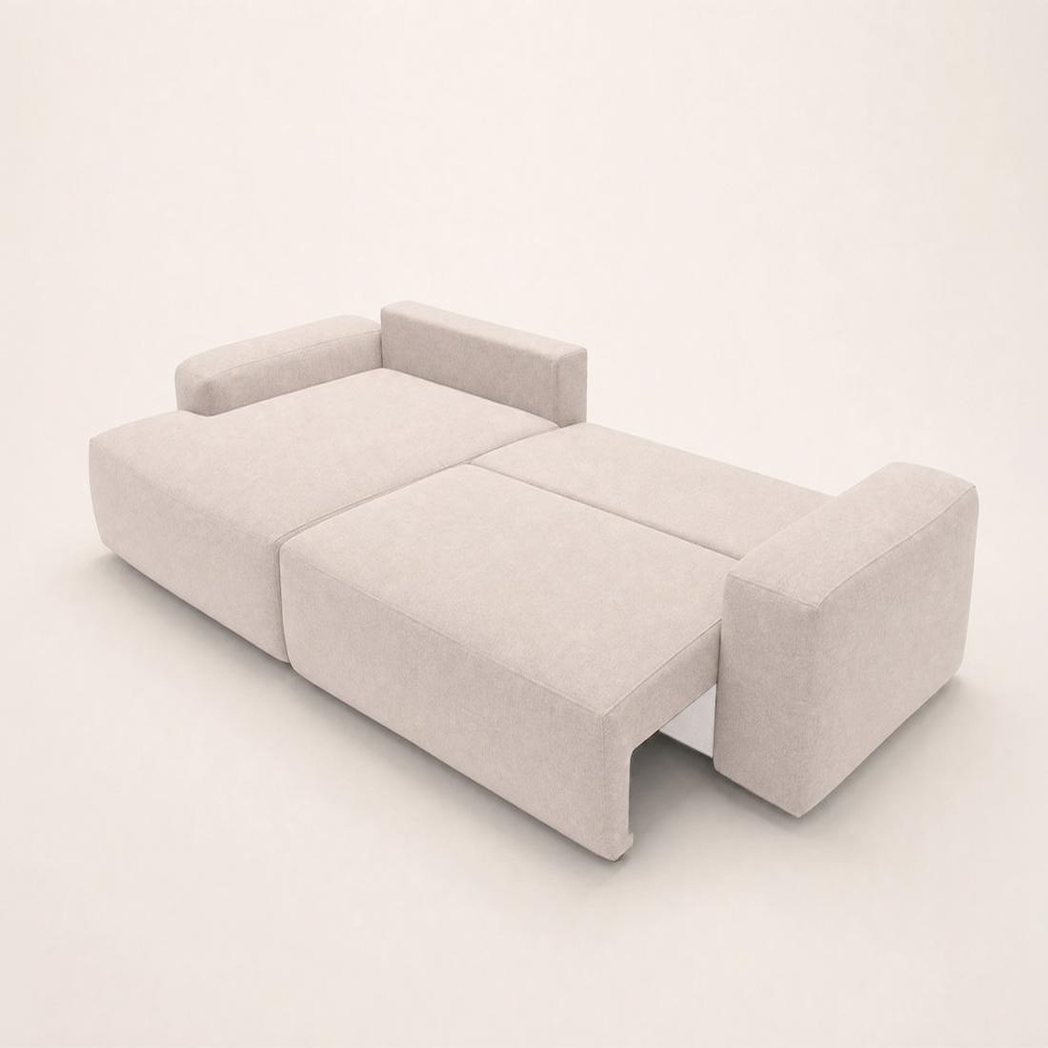 Voir la diapositive 4 : BEST MOBILIER Tama - canapé d'angle gauche 4 places convertible avec coffre en tissu