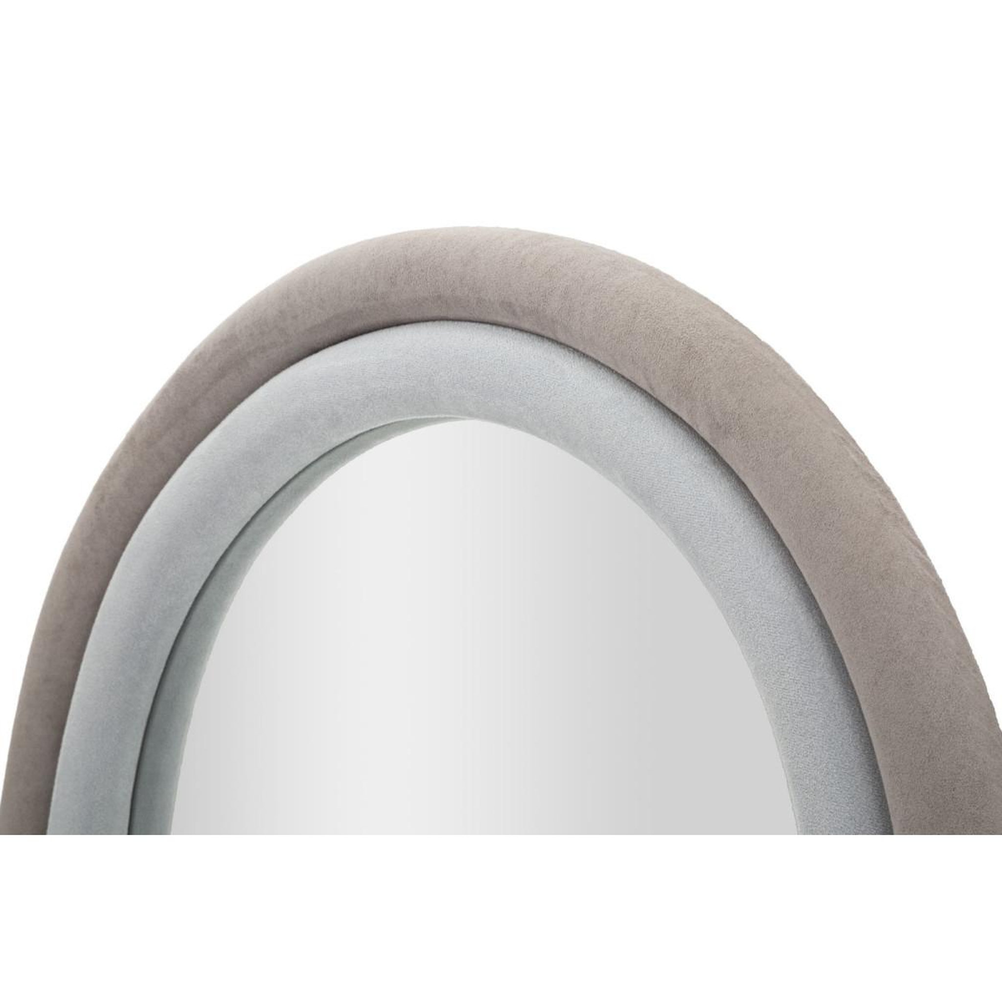 Voir la diapositive 4 : Paris Prix Miroir mural en velours  chloé  160cm gris & taupe