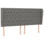 Voir la diapositive 2 : VIDAXL Tete de lit avec oreilles Gris fonce 183x23x118/128 cm Tissu