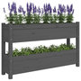 Voir la diapositive 4 : VIDAXL Jardiniere Gris 112x25x66 cm Bois massif de pin