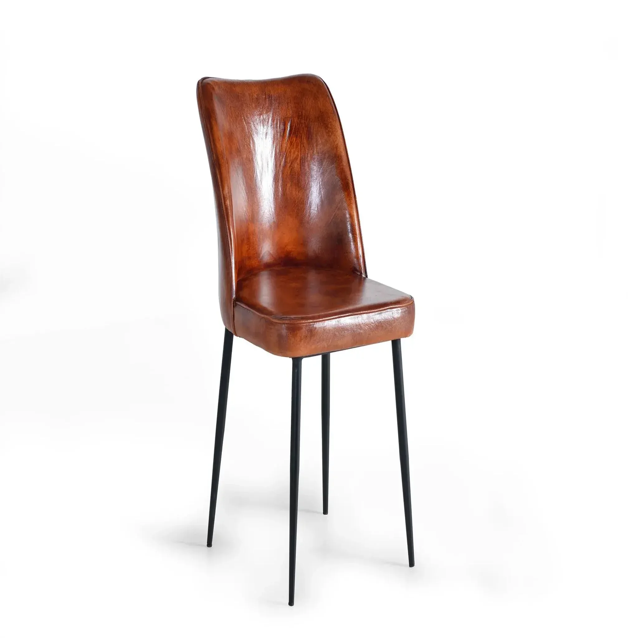 GINER Y COLOMER SL Chaise en cuir 46 cm style industriel vintage