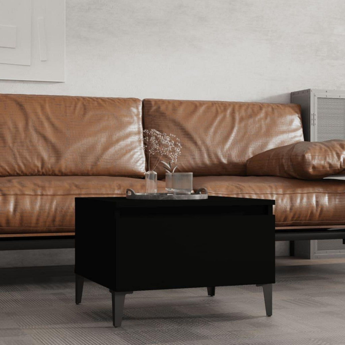 VIDAXL Table d'appoint Noir 50x46x35 cm Bois d'ingenierie