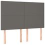 Voir la diapositive 4 : VIDAXL Tete de lit a LED Gris 144x5x118/128 cm Similicuir