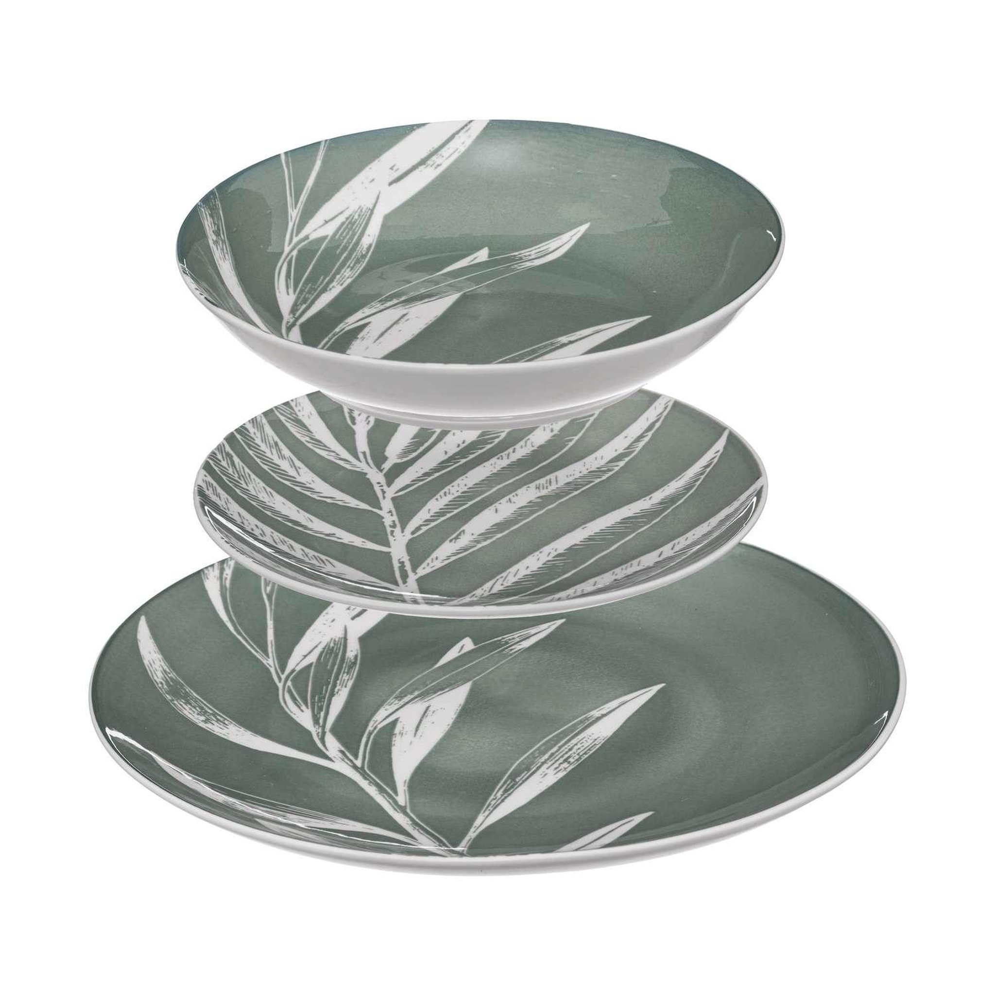 SECRET DE GOURMET Service vaisselle 18 pièces harmony - vert