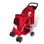 VIDAXL Poussette pour chiens Rouge