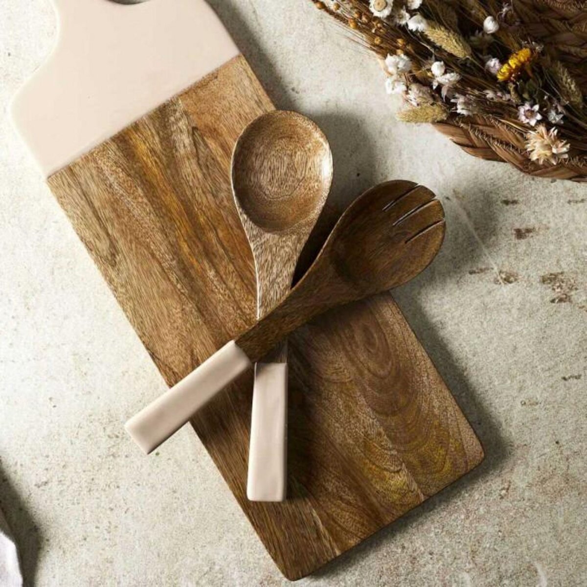 Paris Prix Couverts à Salade Uni en Bois  Dune  30cm Beige