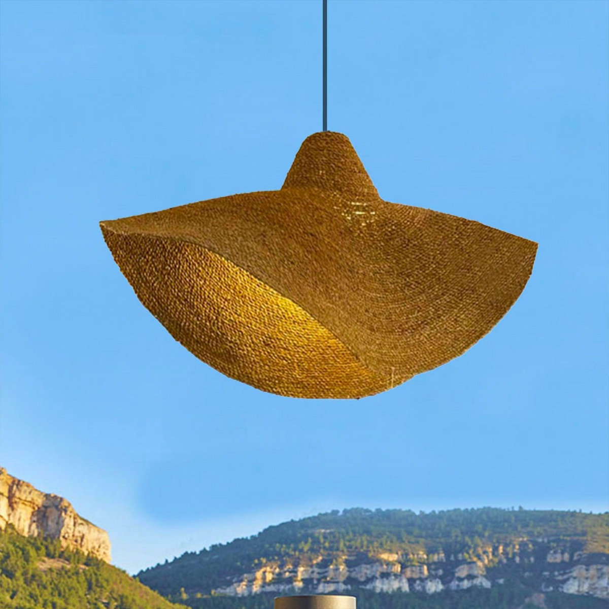 Lumisky Suspension d'extérieur avec cable KLEIA Beige Jute H30cm