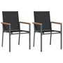 Voir la diapositive 2 : VIDAXL Chaises de jardin lot de 2 noir 55x61,5x90cm textilene et acier
