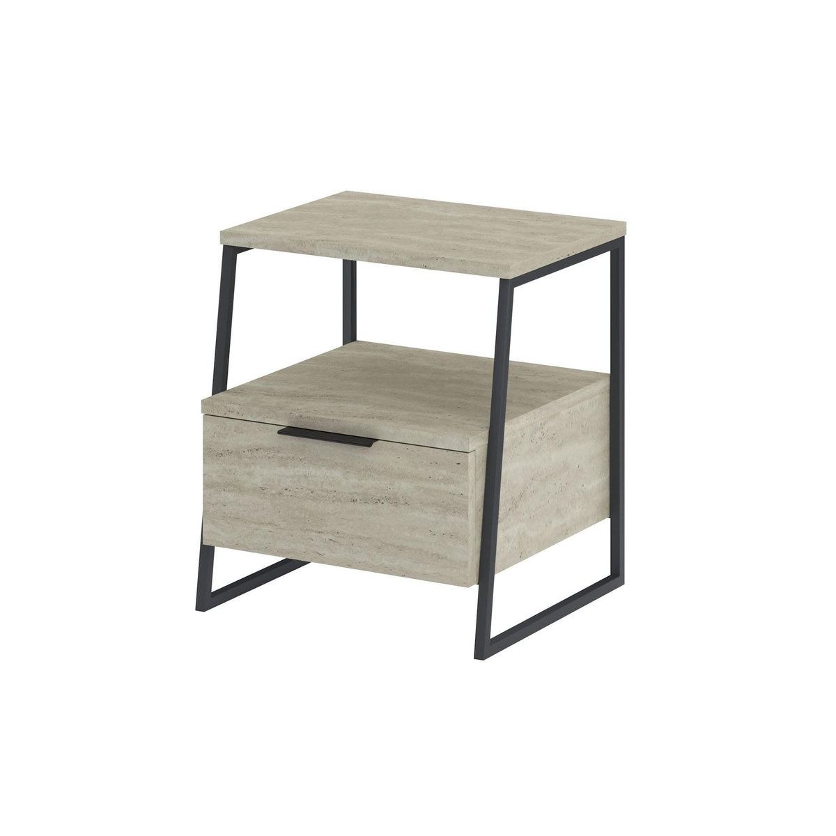 Habitat et Jardin Table de chevet en bois  Pal  - 45 x 40 x 50 cm - Travertin