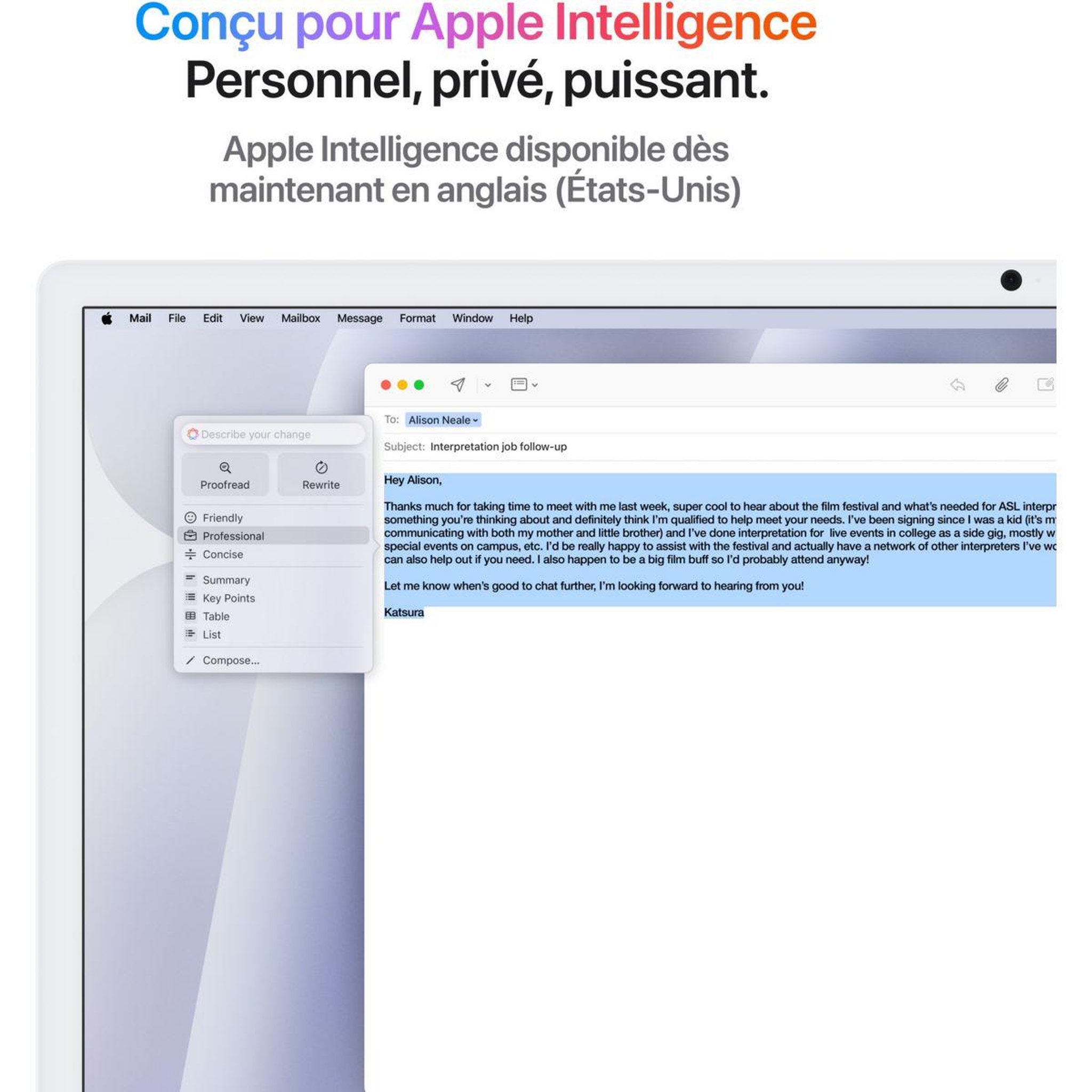 Voir la diapositive 5 : APPLE Ordinateur apple 24  ecran retina 4,5k puce m4 cpu 10 / gpu 10 coeurs mémoire ram 16go stockage 512go ssd argent