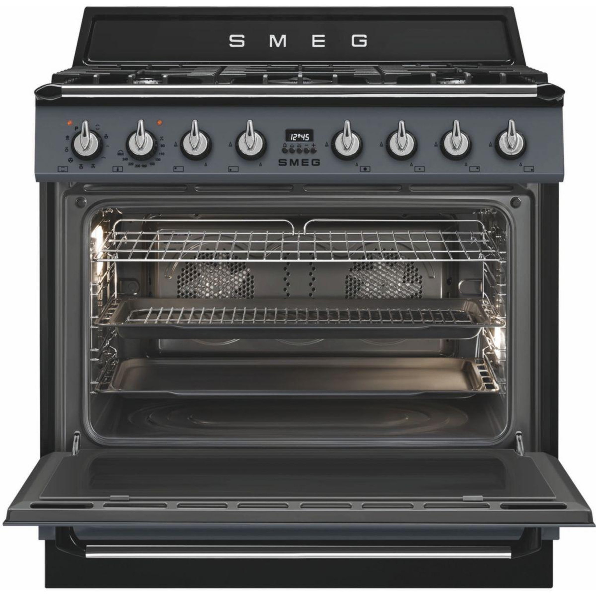 Voir la diapositive 3 : SMEG Piano de cuisson gaz tr90gpgr
