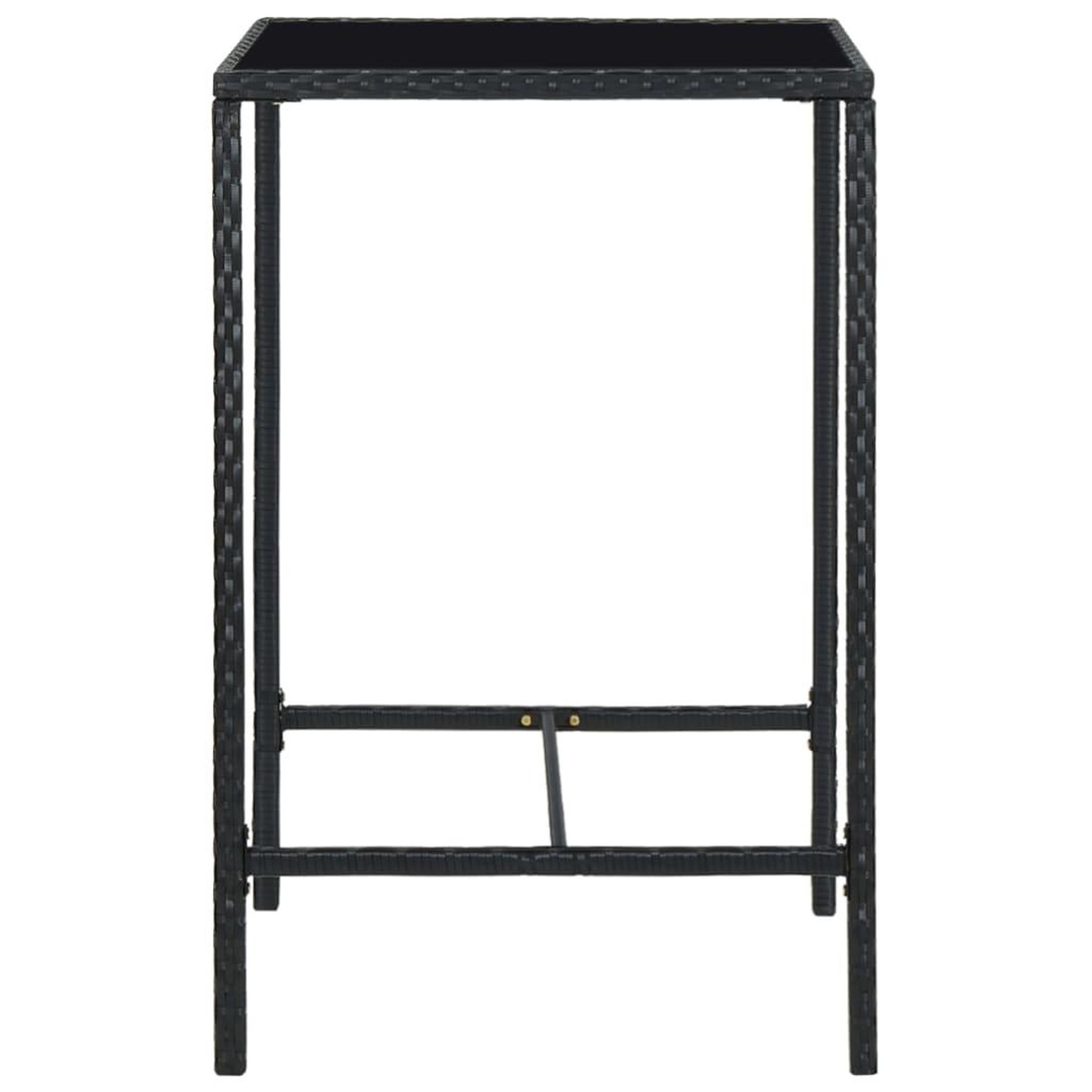 Voir la diapositive 5 : VIDAXL Ensemble de bar de jardin 3 pcs et coussins Resine tressee Noir
