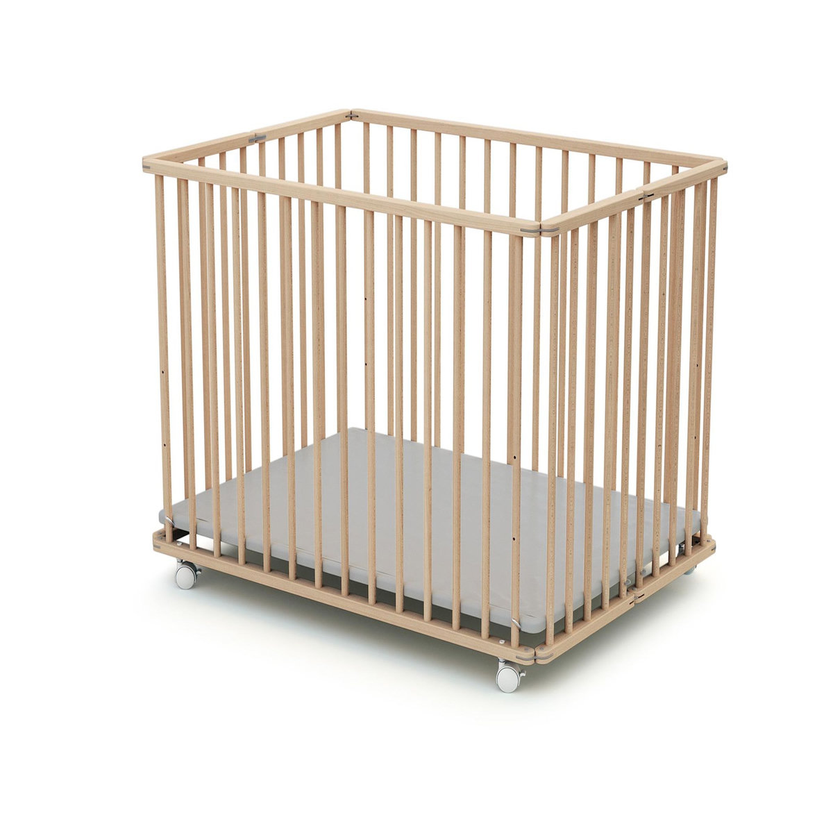 WEBABY Parc bébé pliant en bois 70 x 100 cm