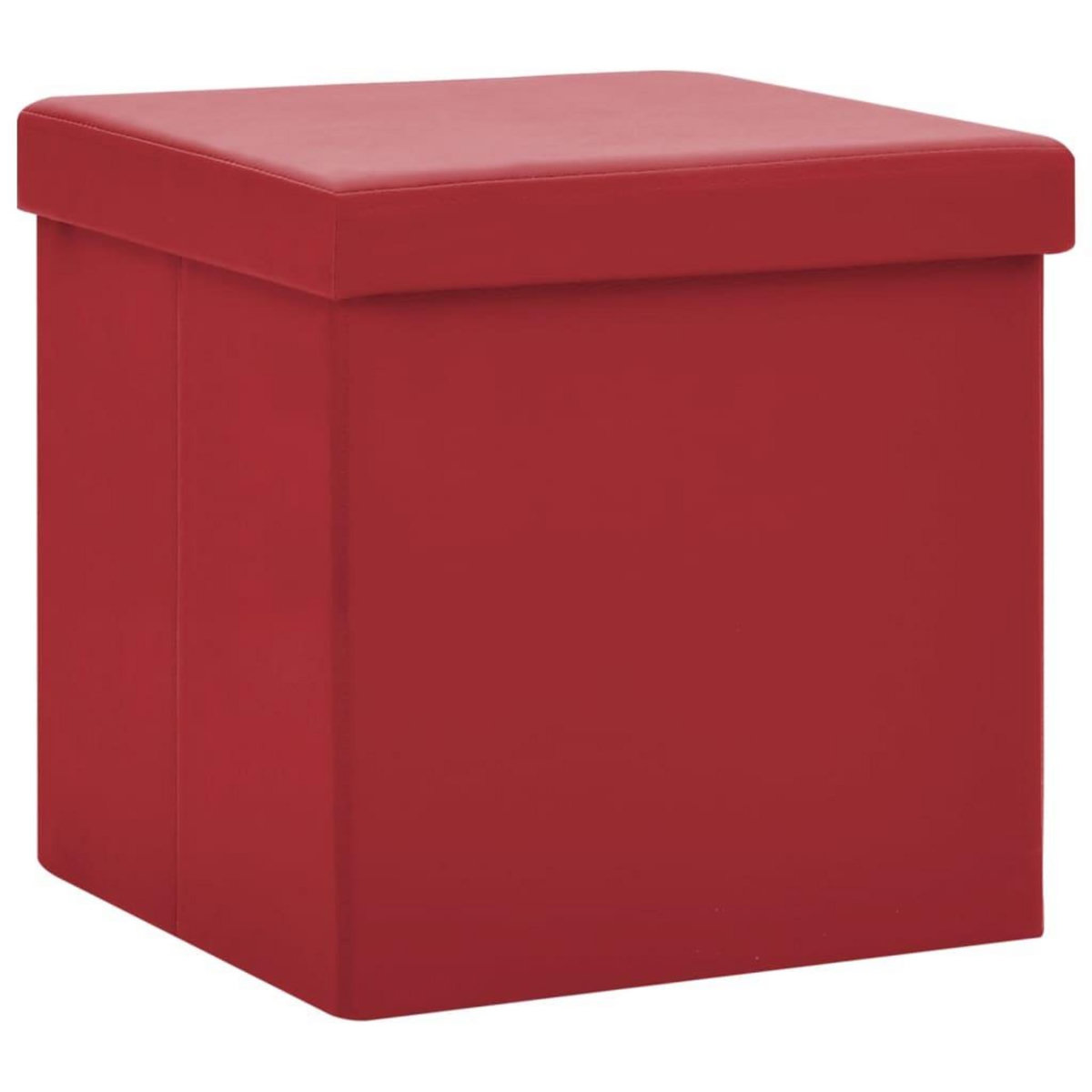 VIDAXL Tabouret de rangement pliable Rouge bordeaux PVC