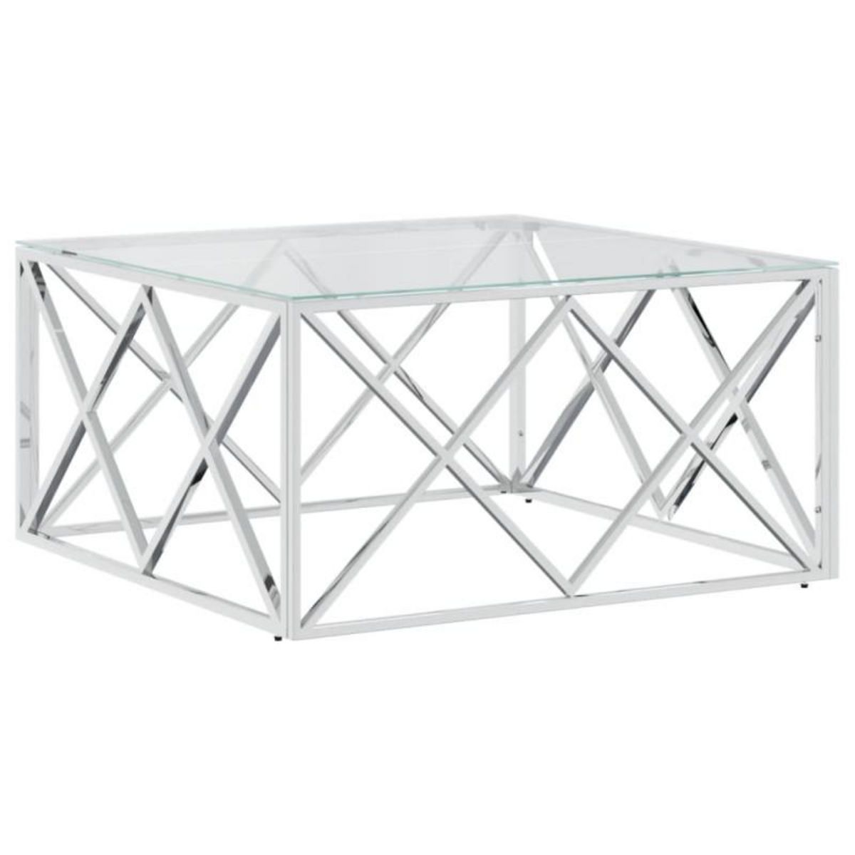 VIDAXL Table basse 80x80x40 cm acier inoxydable et verre