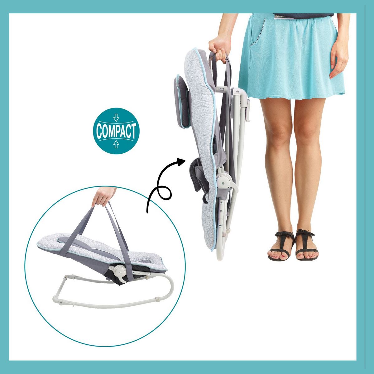 BABYMOOV Transat balancelle bébé Graphik - Bleu