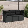Voir la diapositive 1 : VIDAXL Salon de jardin 3 pcs avec coussins noir resine tressee