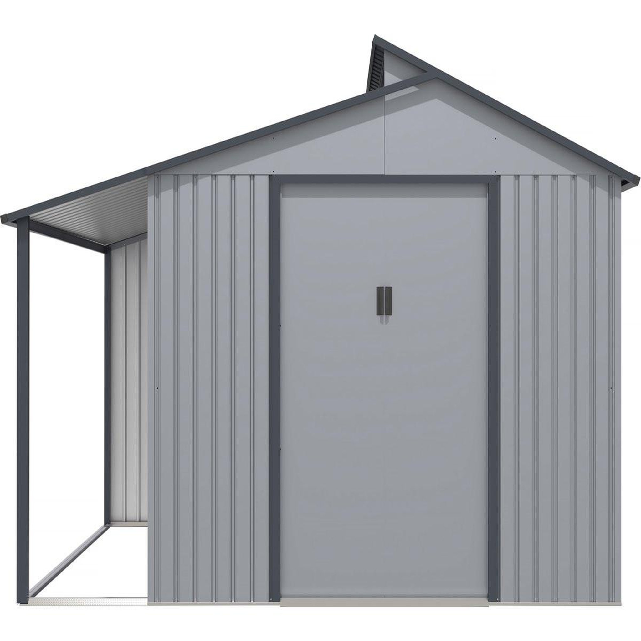 Voir la diapositive 4 : Habitat et Jardin Abri de jardin métal avec pergola  madras  - 9.12 m² - 257 x 355 x 237 cm - gris