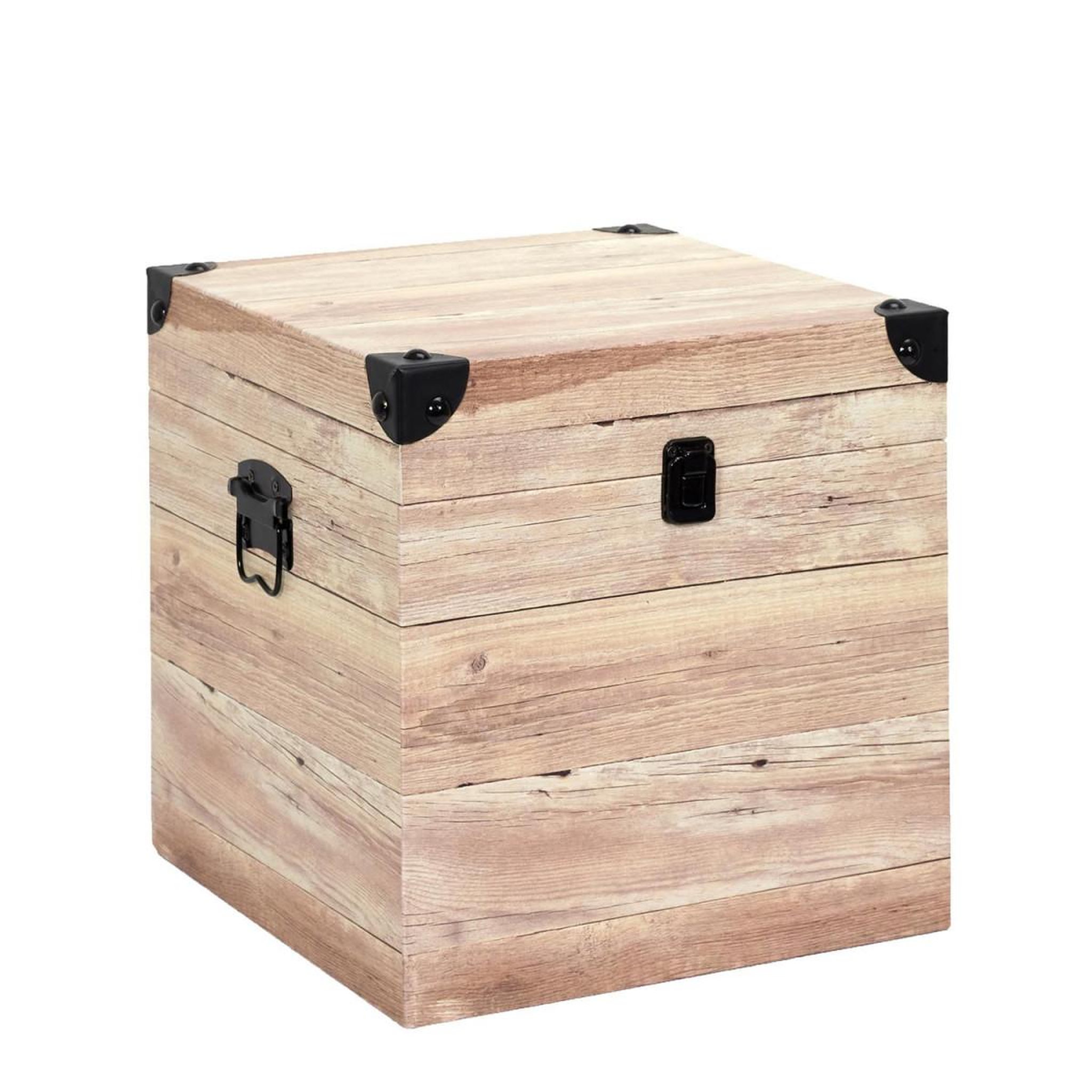 Voir la diapositive 3 : The Home Deco Factory Lot de 3 malles déco  impression bois  30cm beige