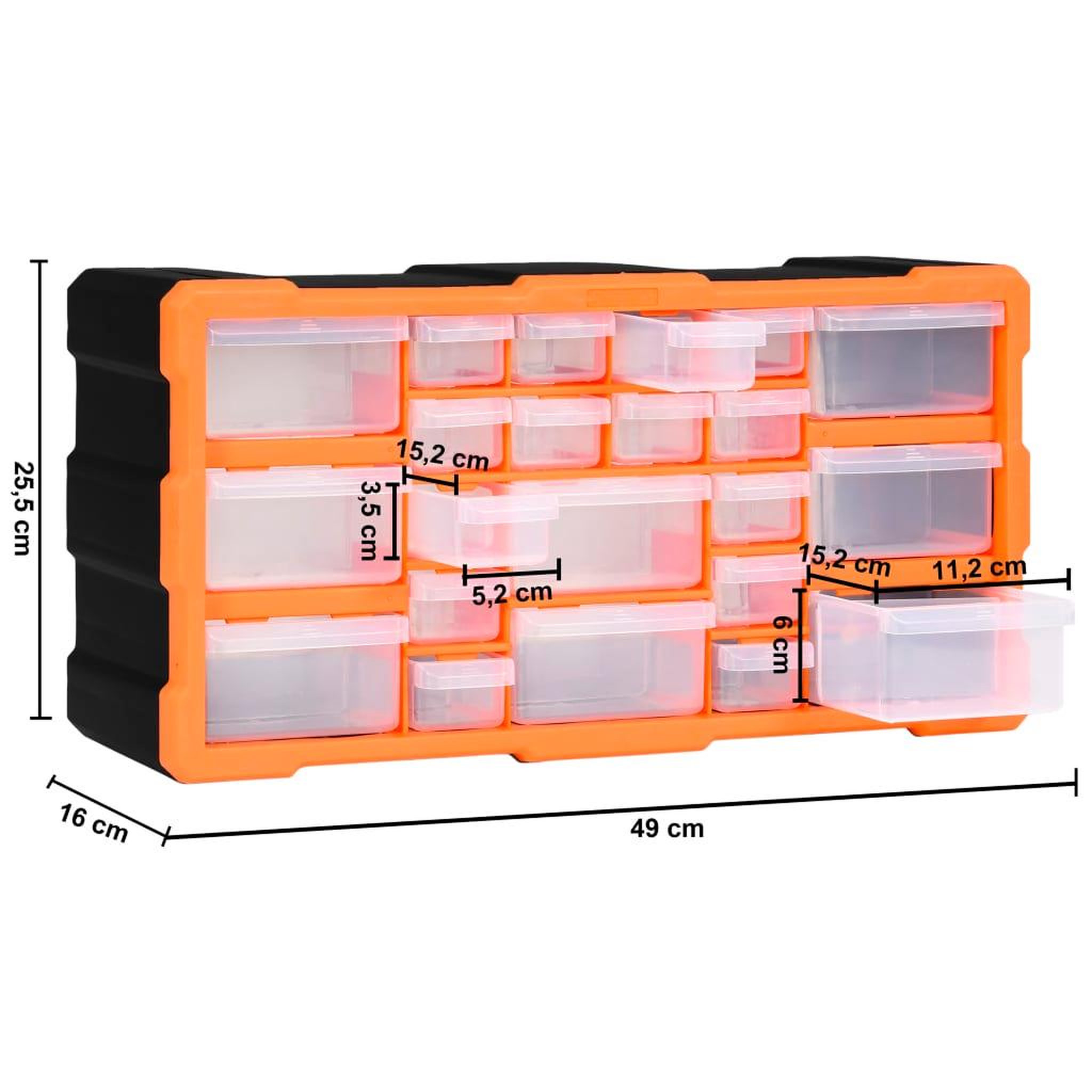 Voir la diapositive 6 : VIDAXL Organisateur multi-tiroirs avec 22 tiroirs 49x16x25,5 cm
