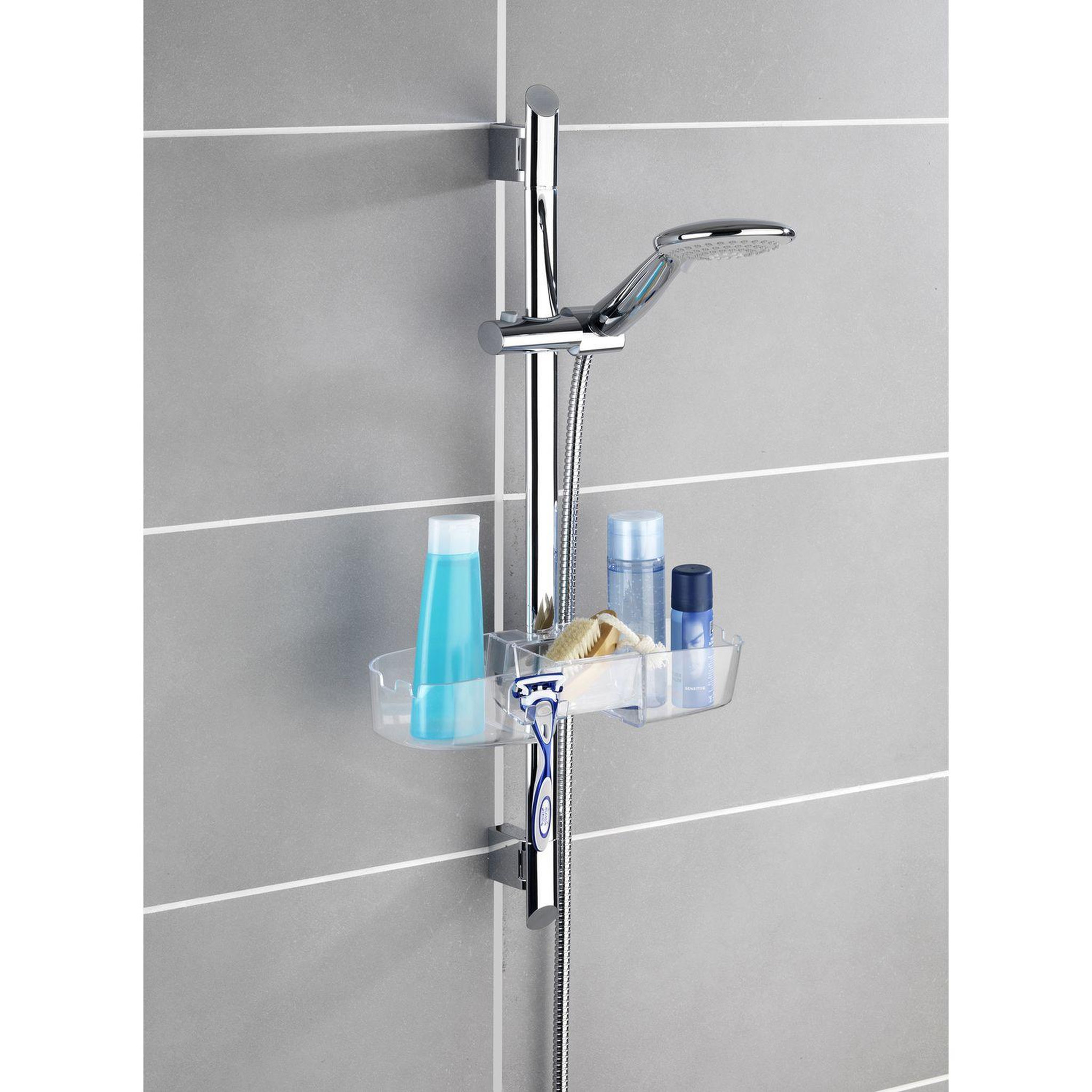 Voir la diapositive 3 : Wenko Etagère de douche linoa - l. 36 cm - transparent