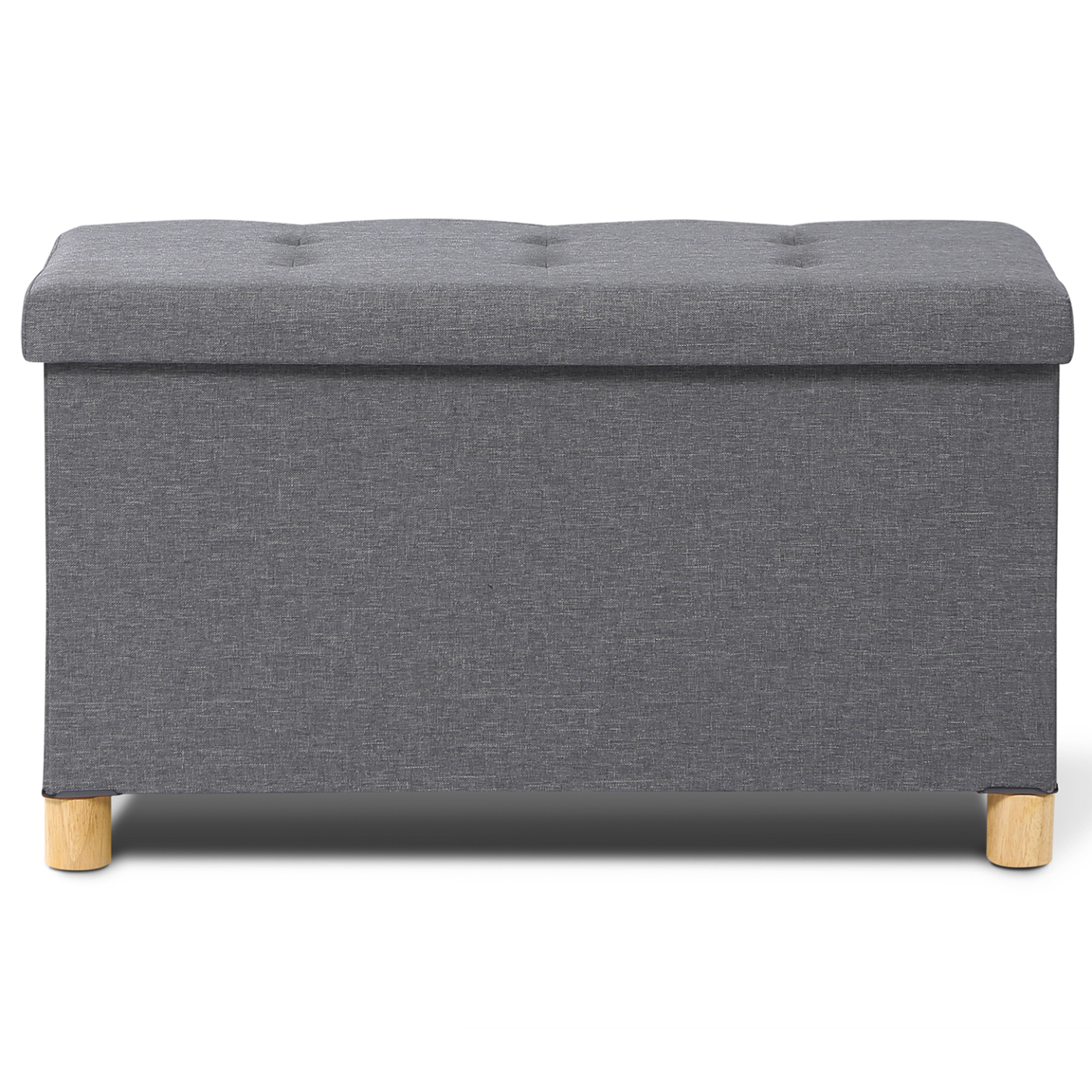 Voir la diapositive 6 : ID MARKET Banc coffre rangement sur pied 76 cm tissu gris anthracite
